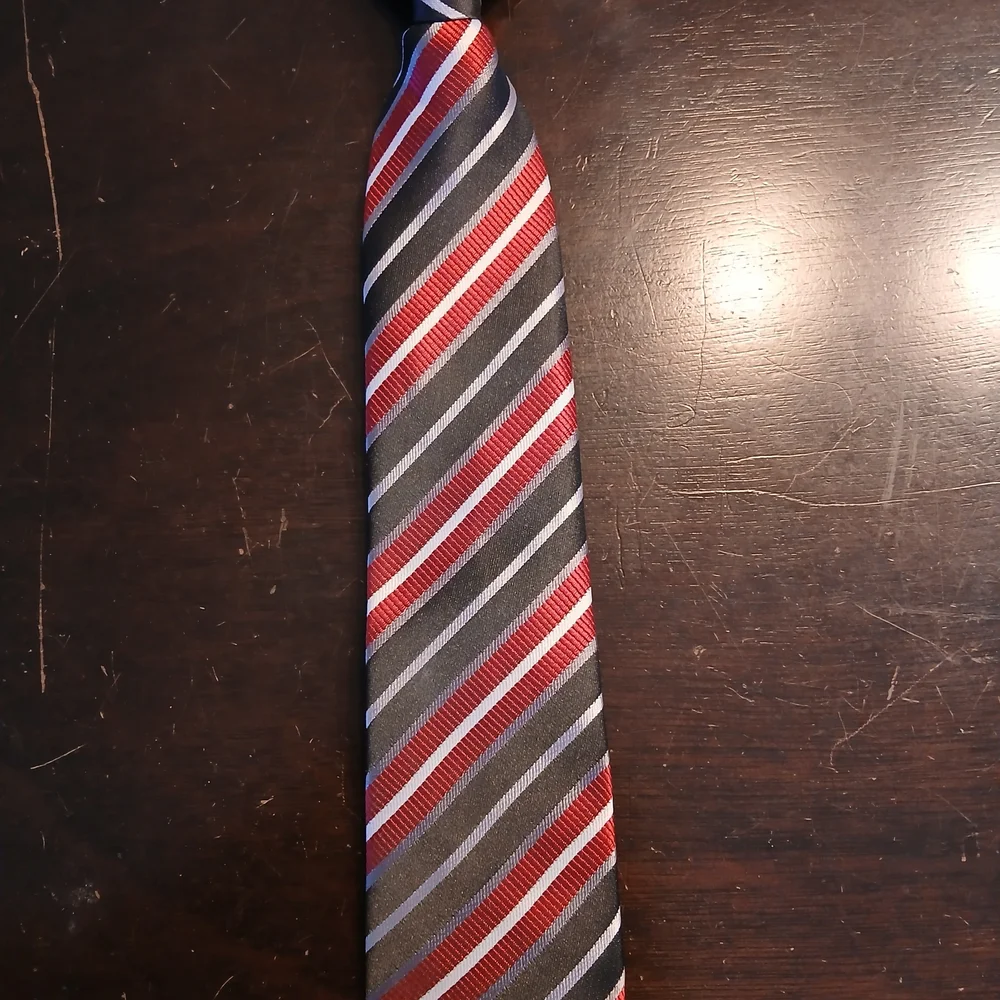 Classic Striped Red and Black Kids Tie